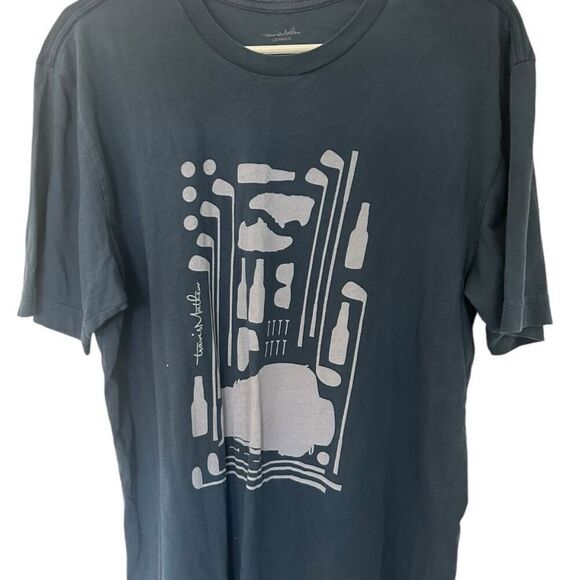 Travis Mathew Dusty Blue Pima Cotton Crewneck T-Shirt Size M Golf Preppy Summer - Picture 2 of 13